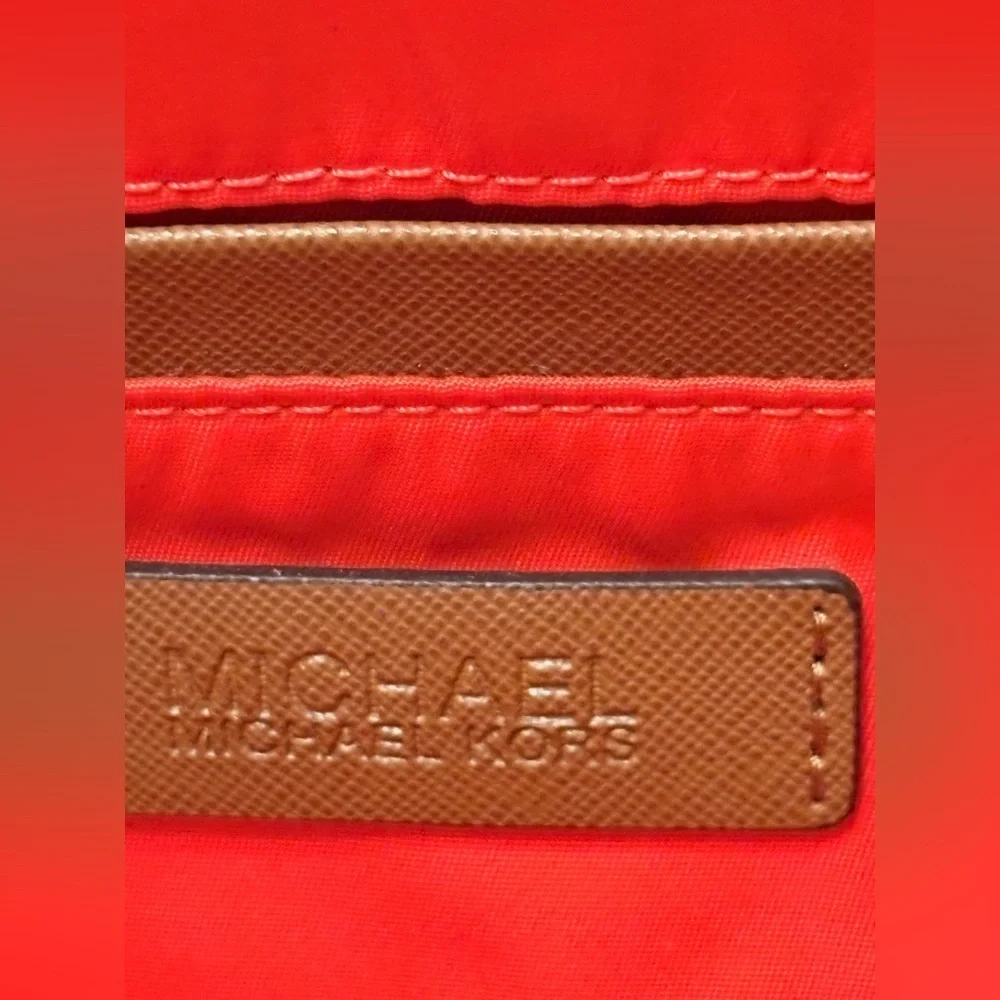 Michael Kors Kempton Medium Pocket Nylon Tote Handbag Purse Hunter Forest Yellow